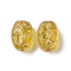Transparent Spray Painted Glass Beads&nbsp;X-GLAA-I050-07