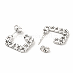 Non-Tarnish 304 Stainless Steel Chain Shape Stud Earrings&nbsp;EJEW-F283-03P