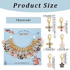 18Pcs Alloy Enamel Sakura Bee Pendant Decorations&nbsp;HJEW-PH01532