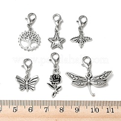 12Pcs 6 Style Alloy Pendant Decorations&nbsp;HJEW-PH02315