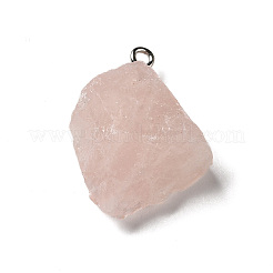 Raw Rough Natural Rose Quartz Pendants&nbsp;G-A028-01D