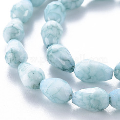 Opaque Baking Paint Crackle Glass Beads Strands&nbsp;EGLA-T008-17C