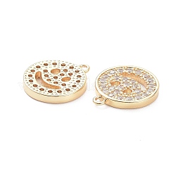 Brass Micro Pave Clear Cubic Zirconia Charms Pendants&nbsp;X-ZIRC-K086-26G