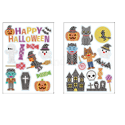 2 Sheets Halloween DIY Diamond Painting Sticker Kits&nbsp;DIAM-PW0010-06C