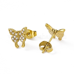 Crystal Rhinestone Butterfly Stud Earrings&nbsp;EJEW-P212-20G