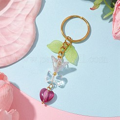 Bowknot & Heart Glass Pendant Decorations&nbsp;KEYC-JKC00691-05
