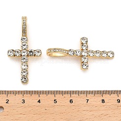 Rack Plating Alloy Pendants with Rhinestone&nbsp;PALLOY-Q005-02G