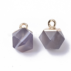Natural Grey Agate Charms&nbsp;X-G-S359-015D