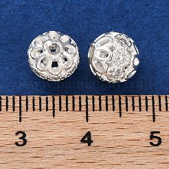 Brass Micro Pave Clear Cubic Zirconia Spacer Beads&nbsp;KK-Z089-10S