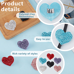6Pcs 6 Colors Heart Polymer Clay Rhinestones Stethoscope Pendant Decorations&nbsp;HJEW-OC00054