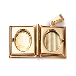 304 Stainless Steel Locket Pendants&nbsp;X-STAS-K197-02G