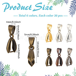 180Pcs 6 Colors Brass Pinch Bails&nbsp;KK-ME0002-26