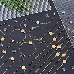 16Pcs 304 Stainless Steel Paperclip Chain Satellite Chain Bracelet Making&nbsp;BJEW-SP0001-32B