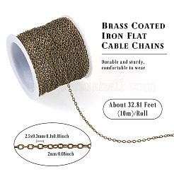 Brass Coated Iron Flat Cable Chains&nbsp;CH-TAC0007-02AB