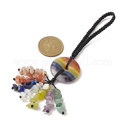 Chakra Natural Mixed Gemstone Pendant Decorations&nbsp;HJEW-TA00028