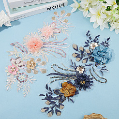 Polyester Embroidery Lace Cloth Patches&nbsp;AJEW-WH20070-079B