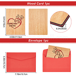 Rectangle with Pattern Wooden Greeting Cards&nbsp;DIY-CP0006-75D