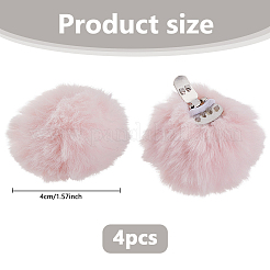4Pcs Artificial Wool Pompom Ball Shoe Buckle Clips&nbsp;HJEW-WH00199