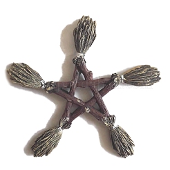 Resin Witch Broom Star Ornaments&nbsp;PW-WG28423-01