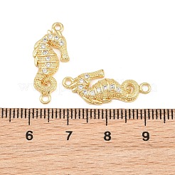 Brass Micro Pave Clear Cubic Zirconia Connector Charms&nbsp;CU-CBA56CE-10G