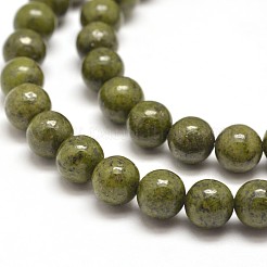 Round Natural Green Granite Beads Strands&nbsp;G-I125-77-8mm