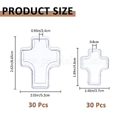 60Pcs 2 Styles Cross Shaped Portable Plastic Small Jewelry Storage Boxes with Lid&nbsp;AJEW-FH0006-76
