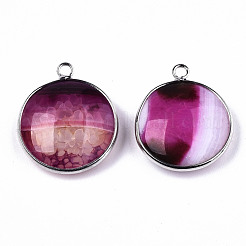 Natural Crackle Agate Pendants&nbsp;G-N326-87A-08