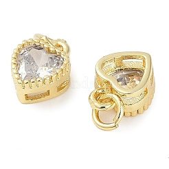 Real 18K Gold Plated Brass Inlaid Cubic Zirconia Charms&nbsp;ZIRC-L100-074G-04