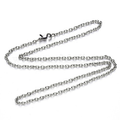 Non-Tarnish 304 Stainless Steel Cable Chain Necklace&nbsp;NJEW-S420-007C-P