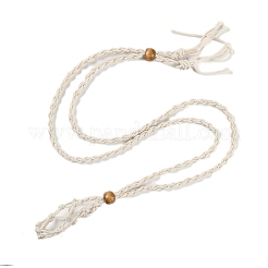 Braided Waxed Cord Empty Macrame Pouch Slider Necklace Making&nbsp;FIND-C061-01E