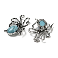 Synthetic Turquoise Octopus Brooch&nbsp;G-Z050-01B