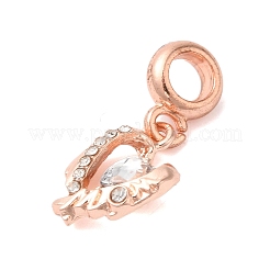Rack Plating Alloy Crystal Rhinestone European Dangle Charms&nbsp;PALLOY-S189-36RG