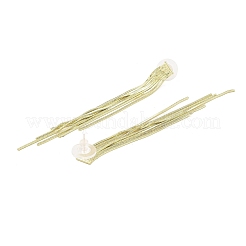 Brass Chains Tassel Earrings&nbsp;LS-EJEW-P236-02G