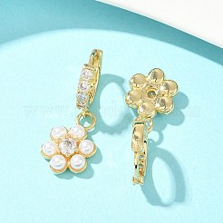 Brass Micro Pave Cubic Zirconia Hoop Earrings&nbsp;EJEW-S277-13G-A