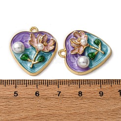 Light Gold Tone Alloy Enamel Pendants&nbsp;ENAM-B028-35KCG-02