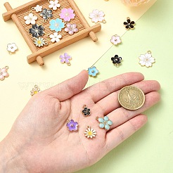 25Pcs 25 Styles Light Gold Plated Alloy Enamel Pendants&nbsp;ENAM-YW0004-33