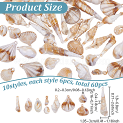 60Pcs 10 Styles Acrylic Pendants&nbsp;OACR-PH0004-44
