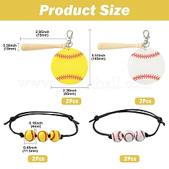 8Pcs Acrylic & Wood Pendant Decoration&nbsp;HJEW-CJ00052