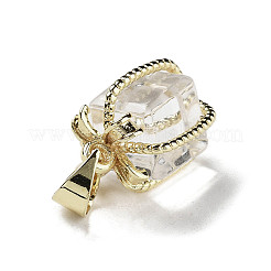 Natural Quartz Crystal Gift Box Charms&nbsp;G-P523-01G-06