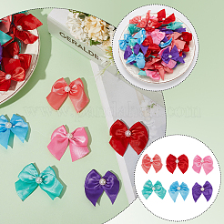72Pcs 6 Colors Bowknot Polyester Ornament Accessories&nbsp;DIY-SP0003-60A