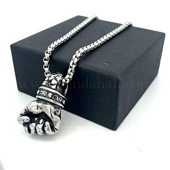 Minimalist Hip-Hop 304 Stainless Steel Fist Pendant Necklaces for Men&nbsp;ZI2468