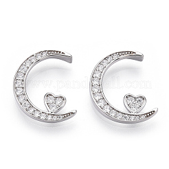 Rhodium Plated 925 Sterling Silver Micro Pave Cubic Zirconia Pendants&nbsp;STER-T004-35P