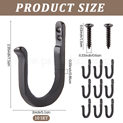 Iron Wall Mounted Coat Hook Hangers&nbsp;AJEW-WH20072-64B