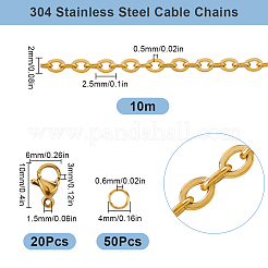 DIY 304 Stainless Steel Cable Chains Necklaces Making Kits&nbsp;DIY-SC0027-83A
