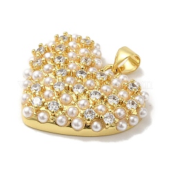 Rack Plating Brass Micro Pave Cubic Zirconia Pendants&nbsp;KK-P272-06G