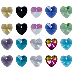 80Pcs 10 Colors Romantic Valentines Ideas Glass Charms&nbsp;EGLA-SP0001-31