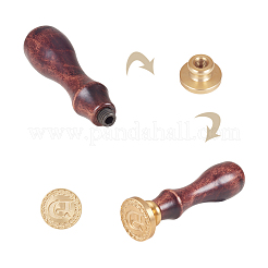 DIY Letter Scrapbook Brass Wax Seal Stamps and Wood Handle&nbsp;AJEW-P068-B04