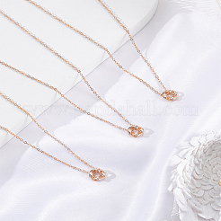 3Pcs 304 Stainless Steel Friendship Ring Knot Pendant Cable Chain Necklaces for Women&nbsp;NJEW-LP0001-08