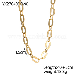304 Stainless Steel Oval Link Chain Necklaces&nbsp;STAS-OY007-65G