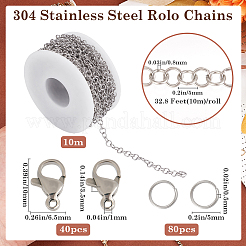 DIY 304 Stainless Steel Rolo Chains Necklaces Making Kits&nbsp;DIY-BBC0002-06